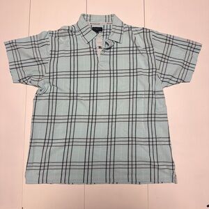 Burberry Light Blue Checkered Polo Shirt